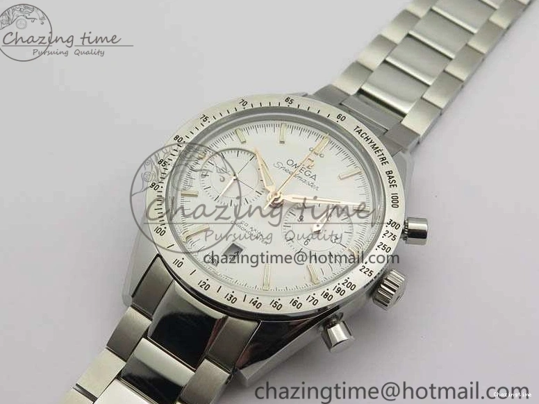 0218 Speedmaster ’57 Co-Axial OMF 1:1 Best Edition White Dial RG Markers On SS Bracelet A WellDesigned 8144